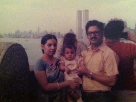 Nasia Anam as a baby with her parents in New York. Her father immigrated to the U.S. in 1974 from Dhaka, Bangladesh.