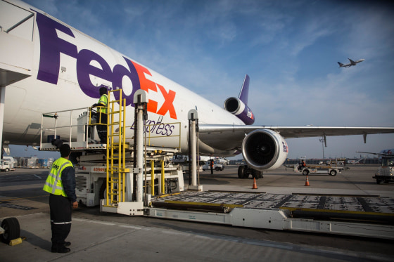 Image: FedEx plane in Newark, N.J., on Dec. 16, 2014
