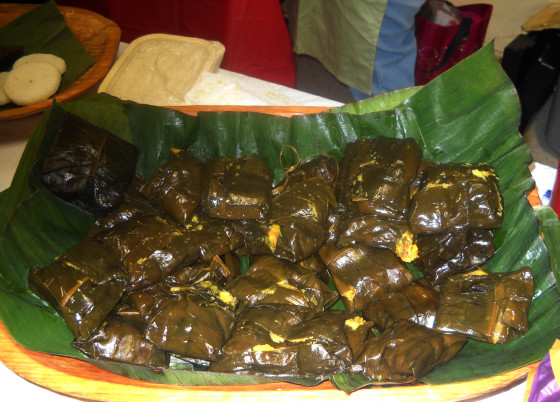 Colombian tamales are wrapped in banana leaves. Although tamales are found in several Latin American countries, they vary in how they are wrapped and the ingredients within them.