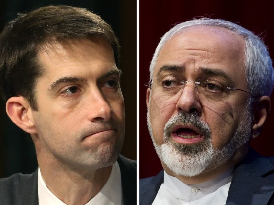 Sen. Tom Cotton and Iran’s foreign minister Javad Zarif