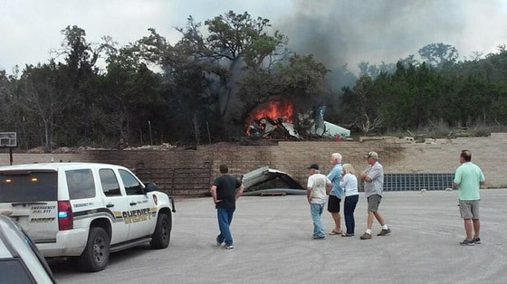 Four people were killed when a single-engine plane crashed just off of Highway 281 in Spring Branch.
