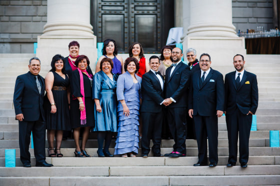 A family wedding photo of Ruben Gonzales and Joaquin Tamayo, both Mexican American, on Nov. 5, 2011 in Washington, D.C Credit: Vero Image 