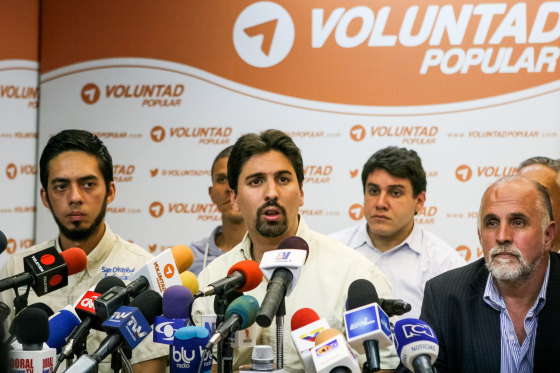Image: PRESS CONFERENCE OF DEFENSE AND PARTY OF OPPOSITOR LEOPOLDO LOPEZ IN CARACAS