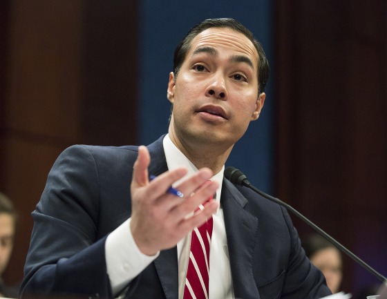 Housing and Urban Development (HUD) Secretary Julian Castro testifies before a House Financial Services Committee on Capitol Hill on Feb. 11, 2015.