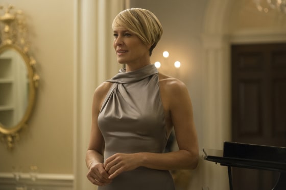 Robin Wright appears in a scene from "House of Cards." Wright was nominated for an Emmy Award for outstanding lead actress in a drama series for her role on the show on Thursday, July 16, 2015. The 67th Annual Primetime Emmy Awards will take place on Sept. 20, 2015.  