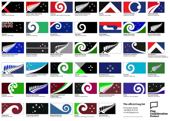Image: Proposed new designs for the flag of New Zealand