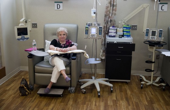 Image: Judith Bernstein receives medicines intravenously ahead of chemotherapy at the Fox Chase Cancer Center in Philadelphia
