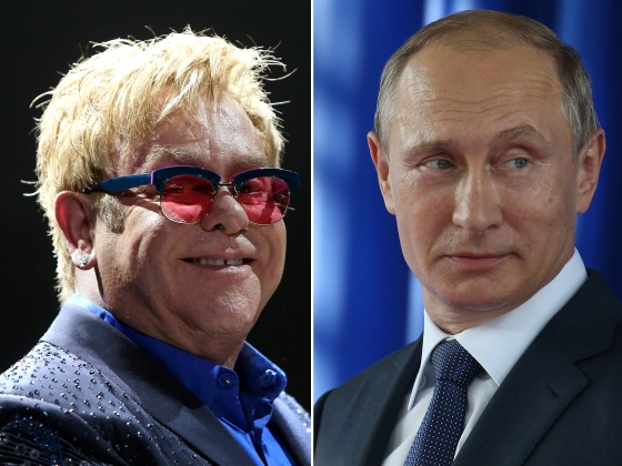 Image: Elton John and Vladimir Putin