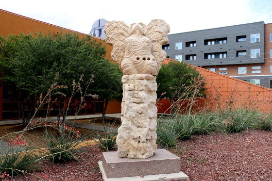 Image: The "Guardian of the DREAMers" sculpture, created in honor of this group of young Latino leaders, will be officially dedicated at the Latino Cultural Center in Dallas, Texas on Saturday, Sept. 19, 2015. It is the first sculpture of its kind.