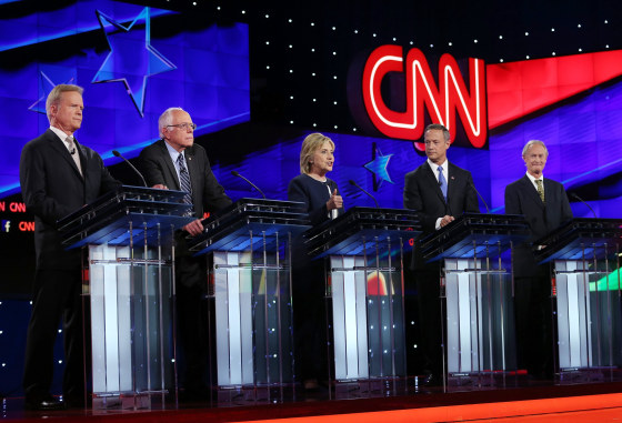 Image: Democratic Presidential Candidates Hold First Debate In Las Vegas