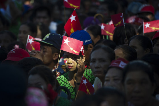 Image: Supporters attend a campaign rally of National League for Democracy chairperson Aung San Suu Kyi