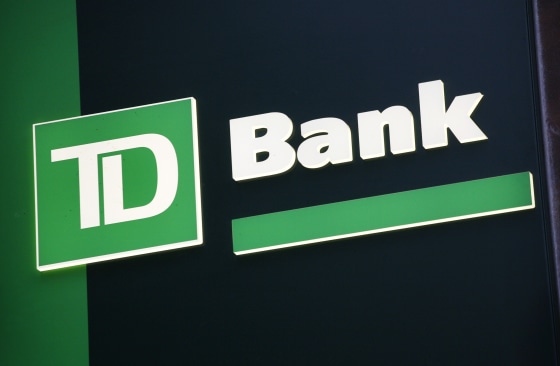 A sign for TD Bank is shown in New York in this Nov. 12, 2009 file photo.