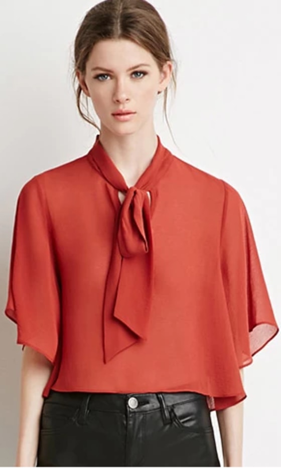 Red bow belt forever 21 top