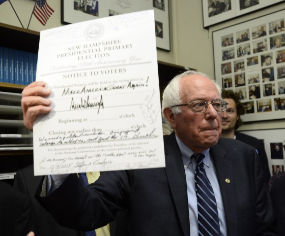 Image: Bernie Sanders files his intention to be on the New Hampshire Primary ballot