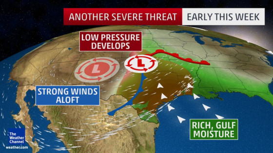 Image: Severe weather setup Monday