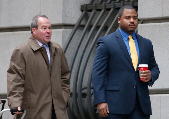 Image: William Porter and his attorney walk into a courthouse
