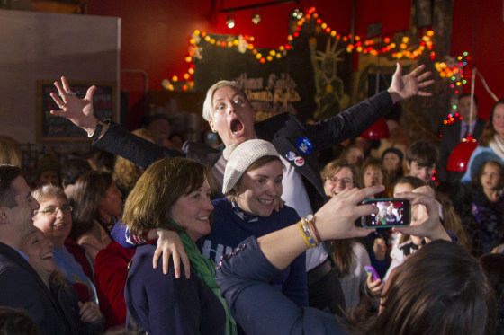 Image: Lena Dunham And Abby Wambach Attend Women For Hillary Events
