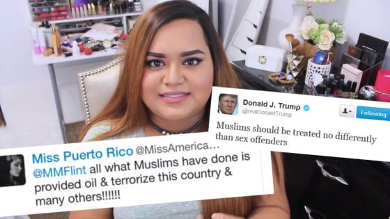 This still, taken from "Dear America|From a Muslim-American" shows Nabela Noor talking about disparaging remarks made toward the Muslim-American community.