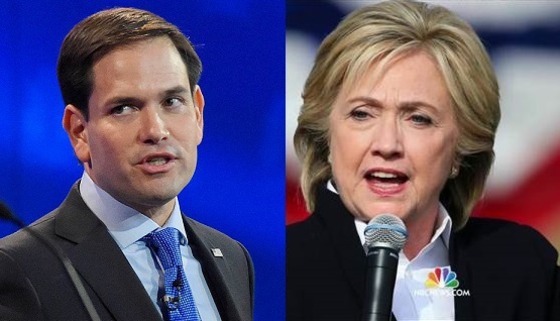 Marco Rubio and Hillary Clinton