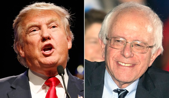 Image: Presidential hopefuls Donald Trump and Bernie Sanders