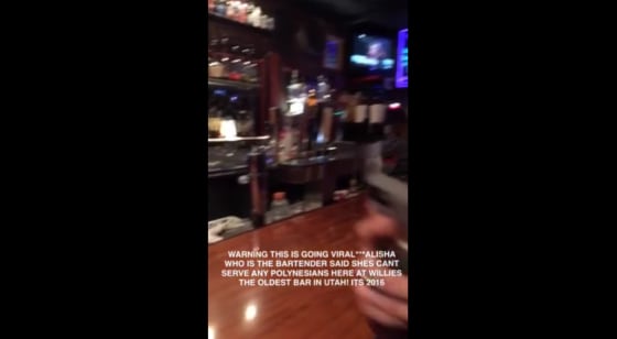 A still from a video two men say they posted moments after being denied service at a bar because they are Polynesian.