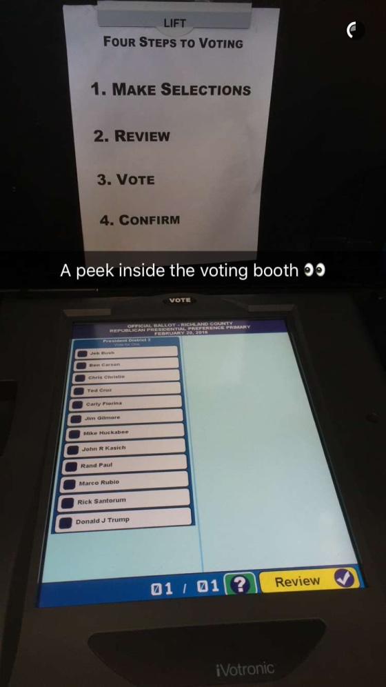 South Carolina voting booth
