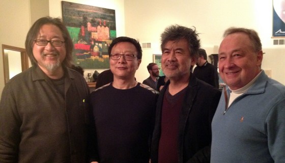 "The Dream of the Red Chamber" opera creative team members at a University of Michigan workshop performance. From left: director Stan Lai, composer and librettist Bright Sheng, librettist David Henry Hwang, and conductor George Manahan.