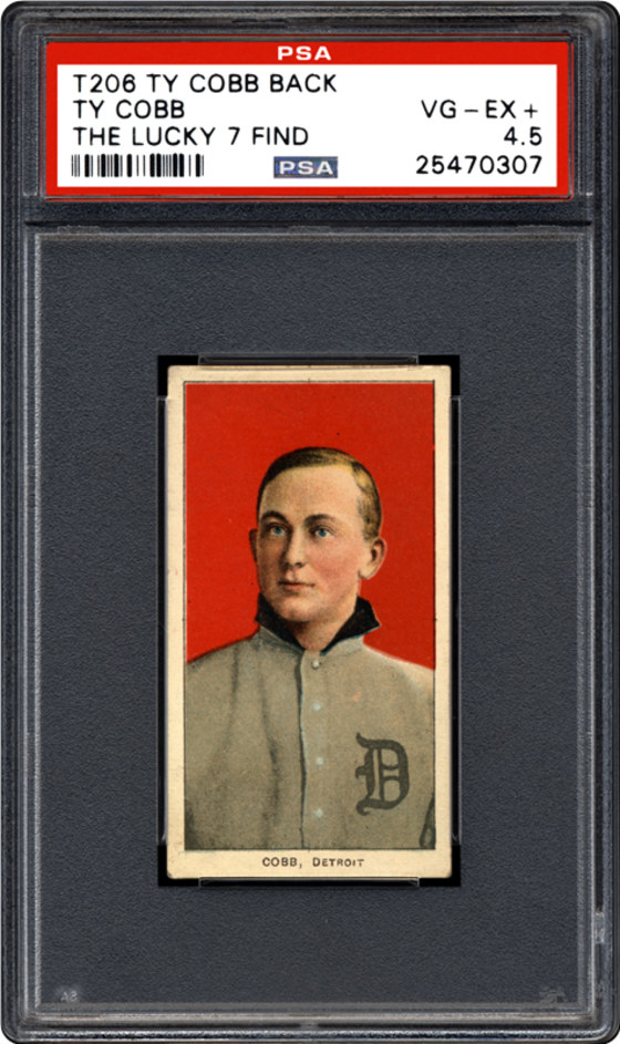The front of a recently discovered T206 Ty Cobb baseball card.