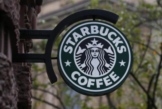 A Starbucks logo is pictured in Frankfurt