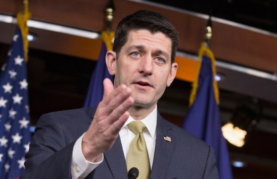 Image: House Speaker Paul Ryan talks to reporters