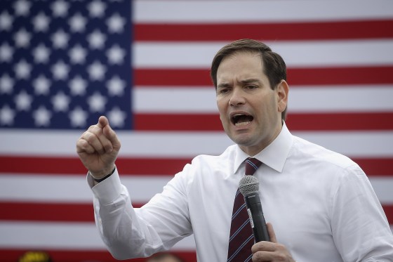Image: U.S. Senator and Republican presidential candidate Marco Rubio speaks during a campaign stop in Largo, Florida
