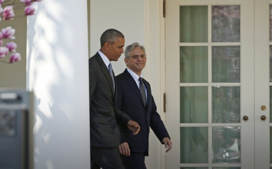 Image: U.S. President Obama arrives with Judge Garland prior to Supreme Court nominee announcement at the White House in Washington