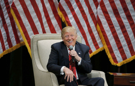 Image: Republican U.S. presidential candidate Trump speaks at town hall campaign event in Hickory, North Carolina