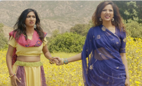 Sita (Shefali Deshay), an Indian American, and Jisha (Uttera Singh), a new arrival from the motherland, in "The Fob and I"