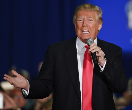 Image: U.S. Republican presidential candidate Donald Trump speaks during a town hall event in La Crosse
