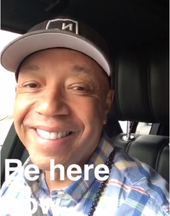 Russell Simmons talks Yoga, health, the office and projects on Snapchat.