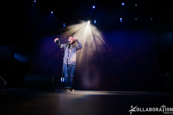 George "G" Yamazawa, a spoken word poet and rapper, performing at Kollaboration Seattle.
