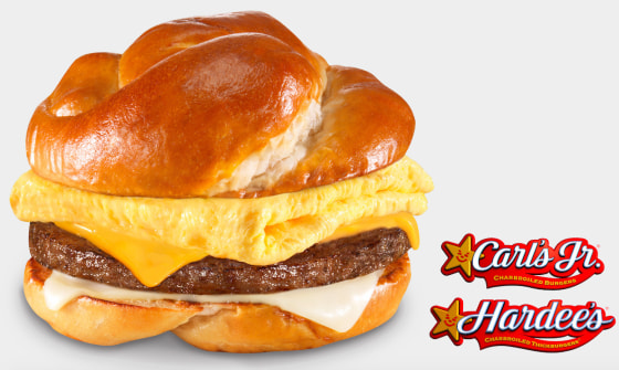 Pretzel breakfast sandwich