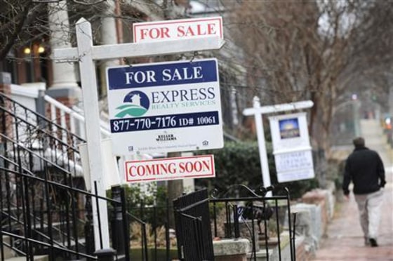 File photo shows houses for sale in Washington