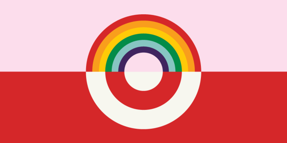 A social pride logo from Target after announcing that they will allow empoyees and customers to use any bathroom they prefer regardless of their gender on April 19, 2016.