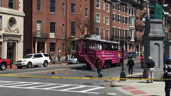 One rider of a motorized scooter was killed and another was injured in a crash with a duck boat in Boston Saturday, police confirm.