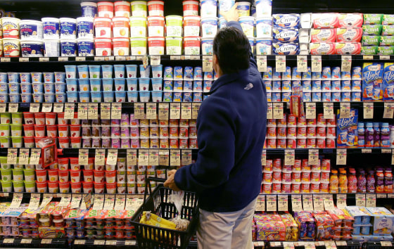Image: A man shops in the yogurt aisle at a store in San Francisco
