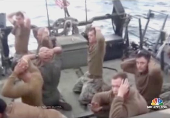 Iran broadcast images of the U.S. sailors on state television, prior to their release.