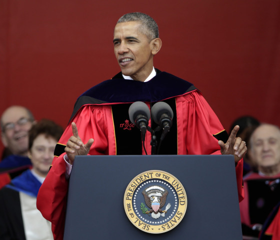 Image: US President Barack Obama delivers Rutgers University Commencement speech