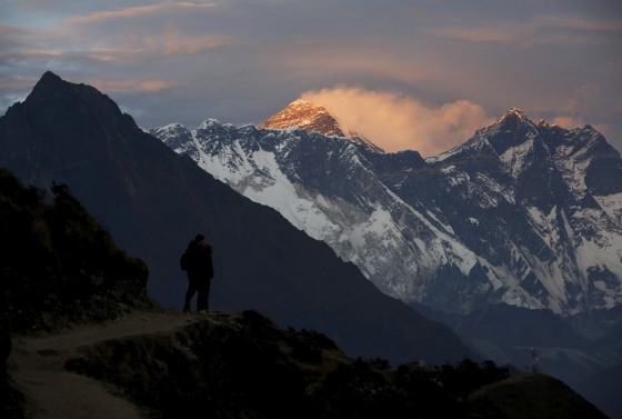 Image: Light illuminates Mount Everest at sunset on Nov. 30, 2015