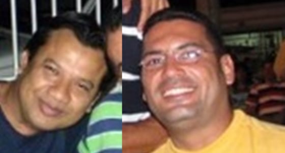 Undated photographs of Colombian journalists Diego de Pablos and Carlos Melo.