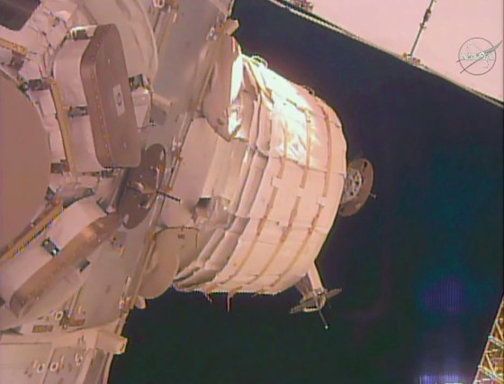 Image: The unexpanded BEAM is seen attached to the Tranquility module on the International Space Station