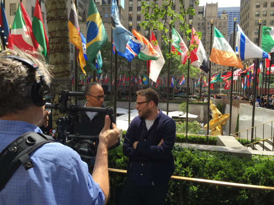 Lester Holt and Seth Rogan