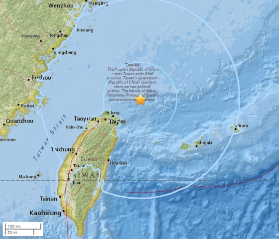 IMAGE: Earthquake near Taiwan
