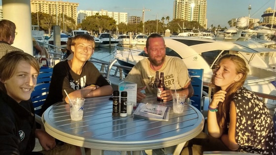 The U.S. Coast Guard tweeted this photo of a family missing west of Sanibel Island, Fla.